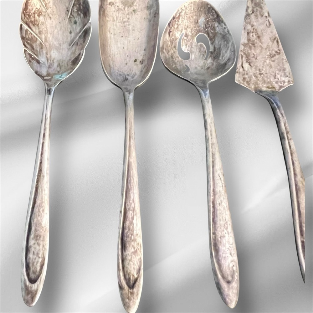 VTG MCM Meriden Silverplate Co. First Lady 5 pc Hostess Serving Set 6.5” - Picture 8 of 15